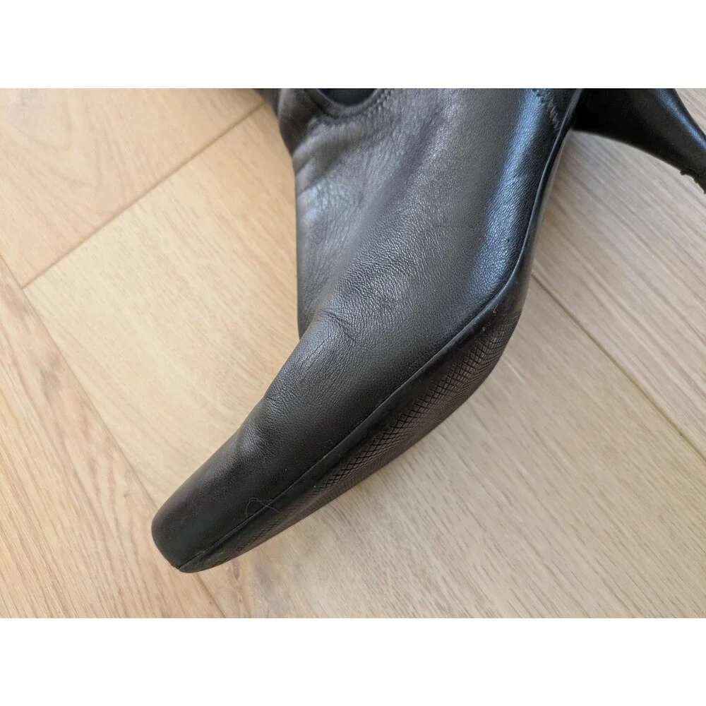 Incredible Y2K PRADA Leather & Nylon Knee High Heel Boots 39.5 (Fits Like 8.5) - Picture 6 of 15